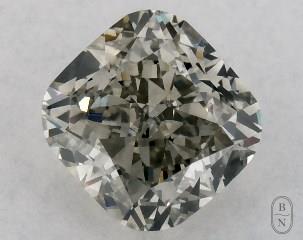 This cushion modified cut 0.53 carat Fancy Gray color si1 clarity has a diamond grading report from GIA